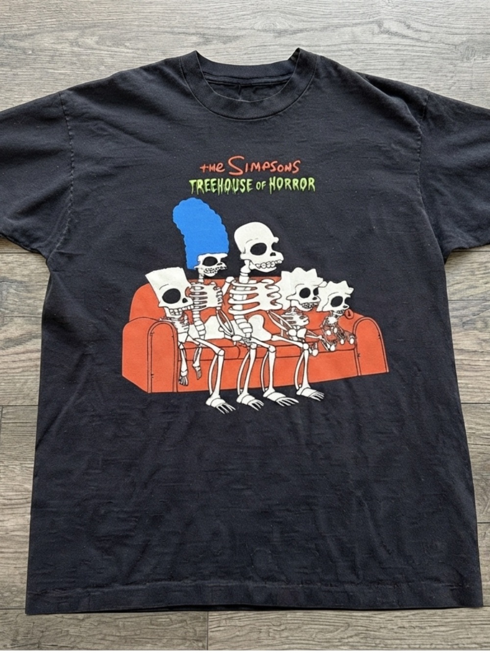 Gildan Black 'Treehouse of Horror' Skeleton Family Graphic Tee